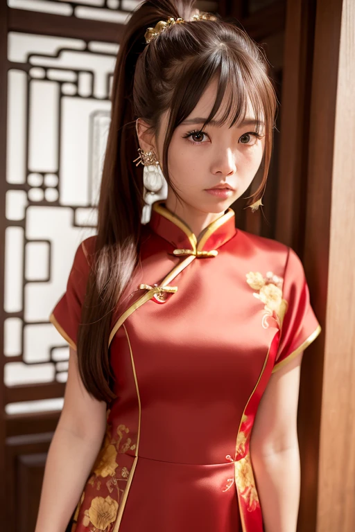 [Stable Diffusion] длинные волосы хвост красивая женщина Шедевр китаец китайское платье платье [Реалистичный]