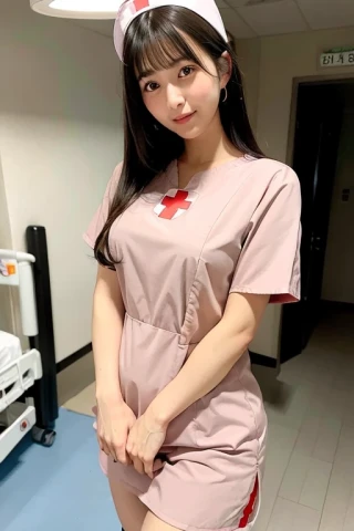 средние волосы, красивая женщина, медицинская сестра, больница
